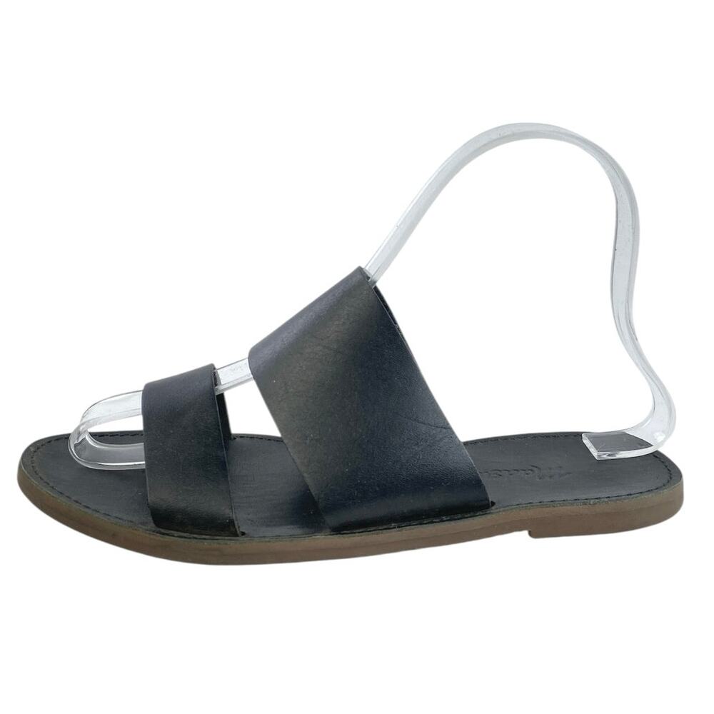 Madewell The Boardwalk Women's Black Dual Strap Slip On Slides Flat Sandals 5.5